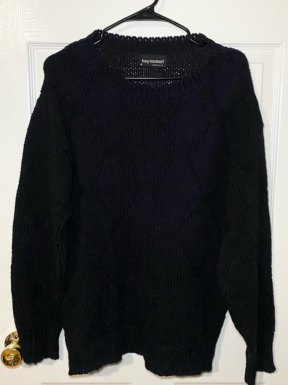 Tony Lambert Black Crewneck Knit Sweater